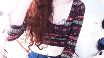 Naughty lady masturbating pussy fingers