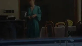 Doris Dawn tiny in a mask caresses the vagina