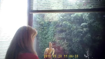 Doris Dawn slim blonde beauty poses in underwear