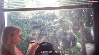 Doris Dawn slim blonde beauty poses in underwear