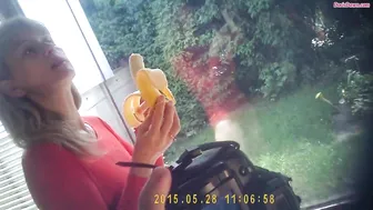 Doris Dawn slim blonde beauty poses in underwear