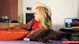Doris Dawn gorgeous mare gently massages pussy
