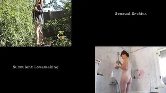 Doris Dawn busty lady masturbates shaved pussy