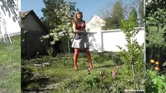 Doris Dawn hot young lady caresses big tits