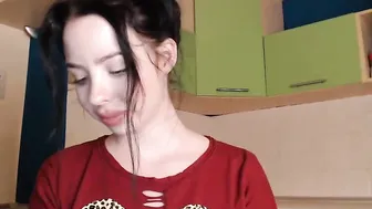 mrs_eva curve with a hanging chest caresses the vagina