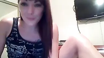 hiclasshoodrat707 naughty brunette is petting natural tits