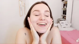 joliejoy busty naughty babe caresses shaved pussy