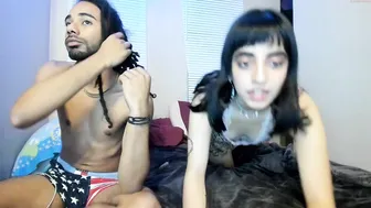 papiandbaby skinny bitch jerks pussy with dildo