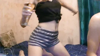 trioa naughty bitch masturbates pussy sex toy