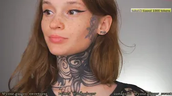 ginger_sweetness hot bitch caresses shaved cunt