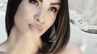 blakkittyxx naughty brunette is petting natural tits