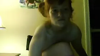 sexy_chebby busty young lady caresses shaved cunt