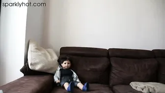 SparklyHot red-haired bitch excites beautiful legs