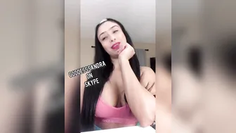 Sandra Latina painted slut caresses small tits