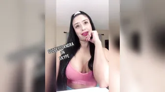 Sandra Latina painted slut caresses small tits