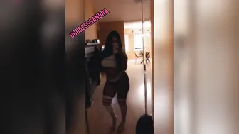 Sandra Latina in stockings teased pussy lying on her back