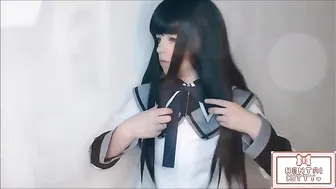 Lewd Lychee skinny nipple pulls pussy with fingers