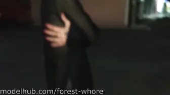 Actress aka Forest Whore cute slut jerks her pussy on people
