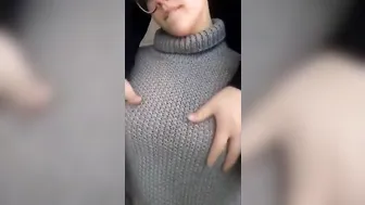 Sabrina Nichole hot slut caresses big tits