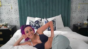 Sabrina Nichole with dildo relaxes her shaved vagina