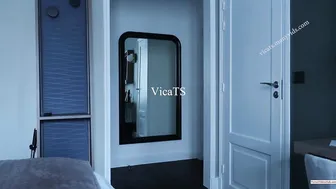 VicaTS lustful beauty with tattoos fucks both slits