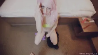 mycherrycrush cute brown-haired woman performs double fuck