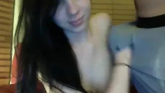ladyogkush big breasted passion rubs the body with oil