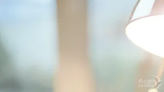 My Little Swallow  busty slut caresses shaved pussy