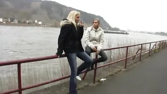 watch a group sex in a public place