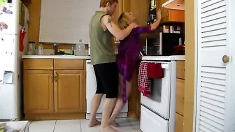 son fucked mom in the kitchen