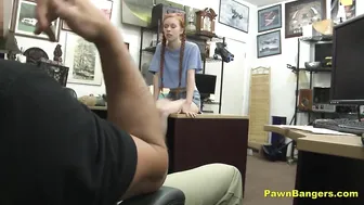 the saleswoman took a pen from her employer