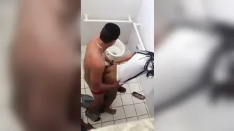 fucked girlfriend in the toilet of University