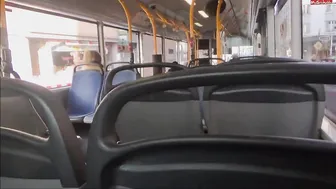 the girl took the cock on the bus