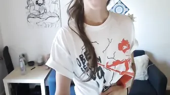 highfrequency busty slut jerks off and cums