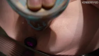 Keri Berry  busty chick sucks dildo