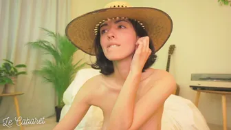 lecabaret blonde passion caresses shaved pussy