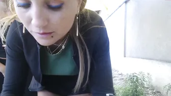 lettali gorgeous brunette girl passionately sucks dildo