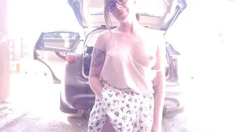 littlemelly doll in stockings pulls pussy with fingers