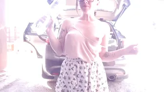 littlemelly doll in stockings pulls pussy with fingers