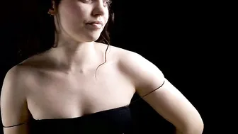 mindvoiding busty young lady caresses shaved cunt