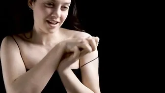 mindvoiding busty young lady caresses shaved cunt