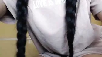 lonelyst4r fluffy harlot fucks pussy with phallus