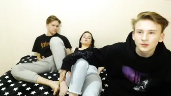 lustful_trio insatiable confused caresses mammary glands