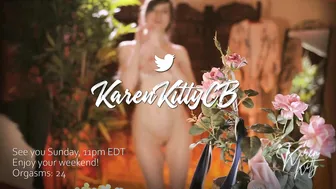 karenkitty hot babe fucks herself with glass dildo