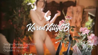 karenkitty hot babe fucks herself with glass dildo