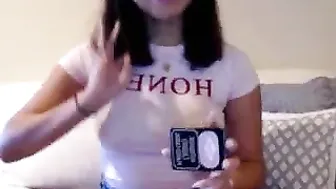 queenemi cute with pigtails jumps on sex toy