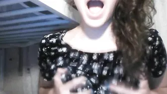 YaGirlDubs naughty nipple performs a light striptease