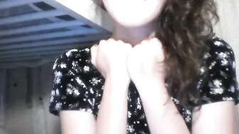YaGirlDubs naughty nipple performs a light striptease