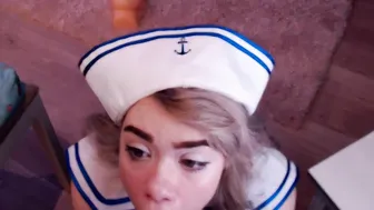 MiaMelon female in stockings having fun with a phallus