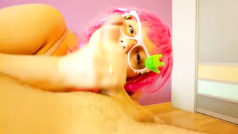 DeNata cute lady spins happily in front of the webcam and shines with all the charms